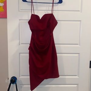 Red open middle dress